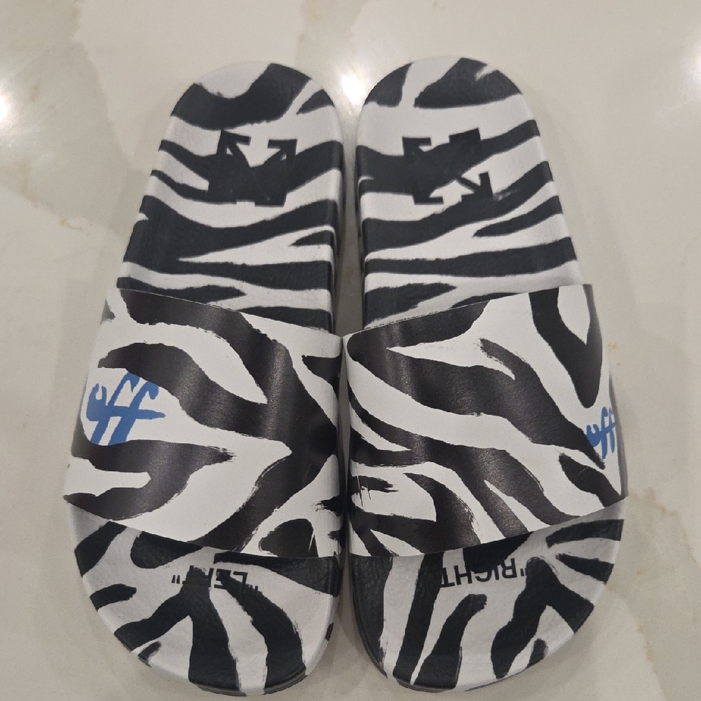 Off-White Kids Zebra Pattern Slide Sandals